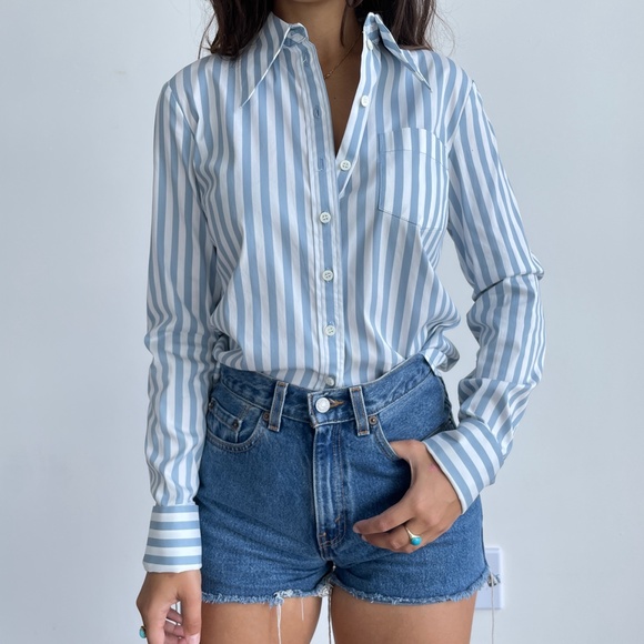Michael Kors Collection Tops - Michael Kors Collection Striped Poplin blouse